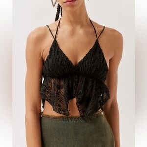 Urban Outfitters Tabatha Black Lace Babydoll Cami